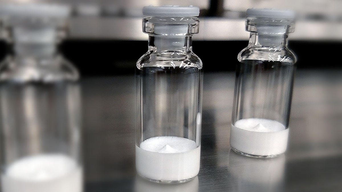 Illustrative lyophilized laboratory vials